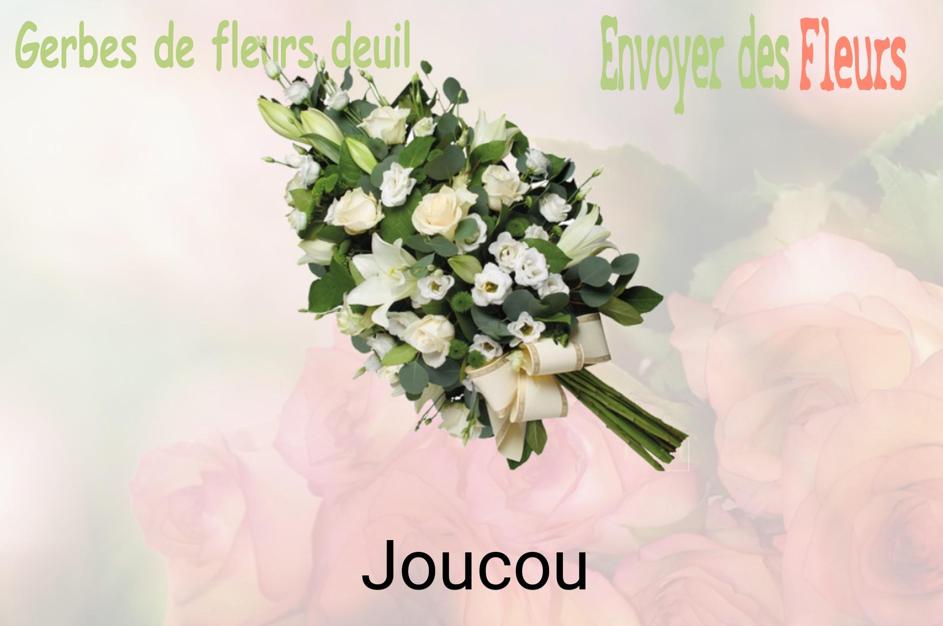 Gerbe de fleurs de deuil livrée à Joucou
